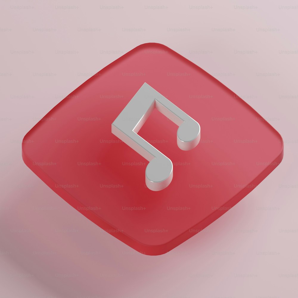 ein rotes quadratisches Objekt mit einem Fragezeichen