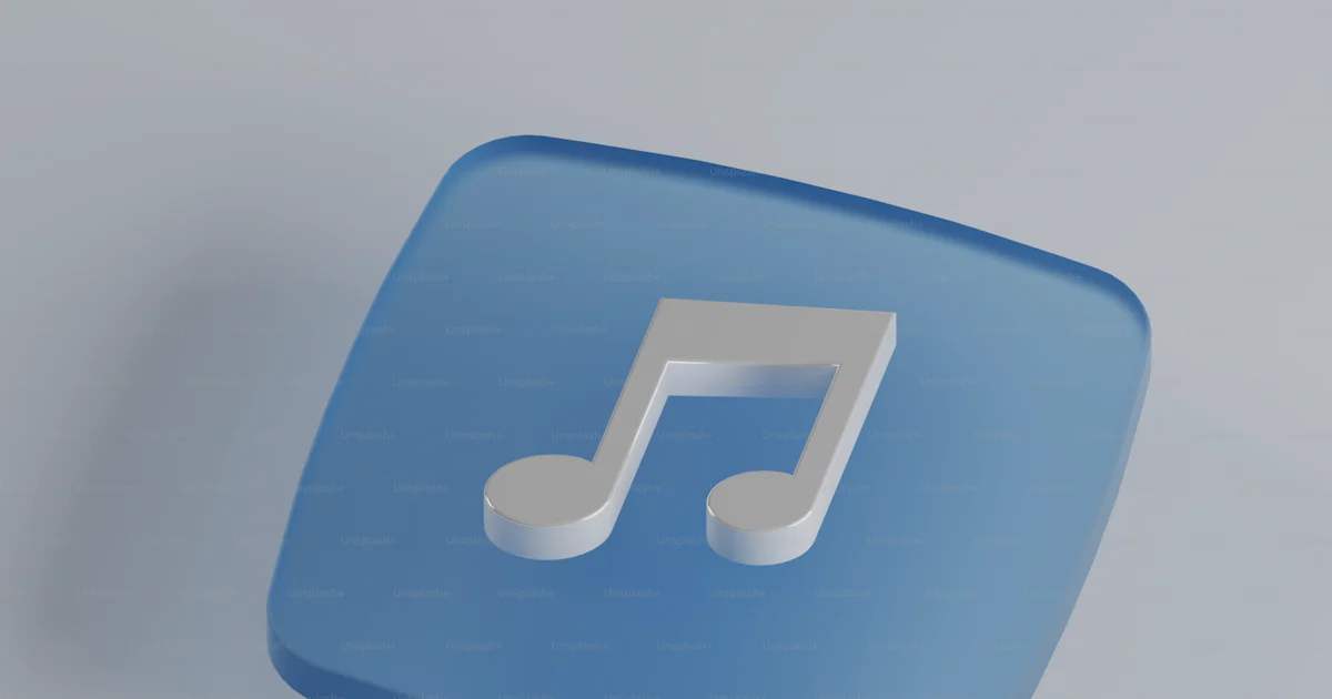 Blue Notes Button A blue square button with a musical note on it photo – Music note Image ...