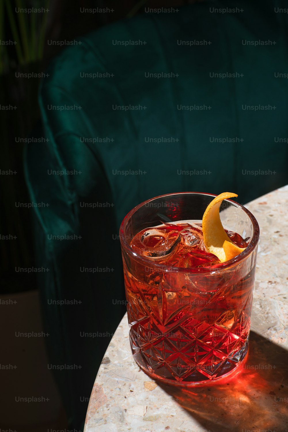 a close up of a drink on a table