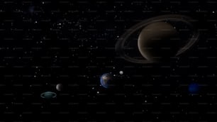 an artist's rendering of the planets in the solar system