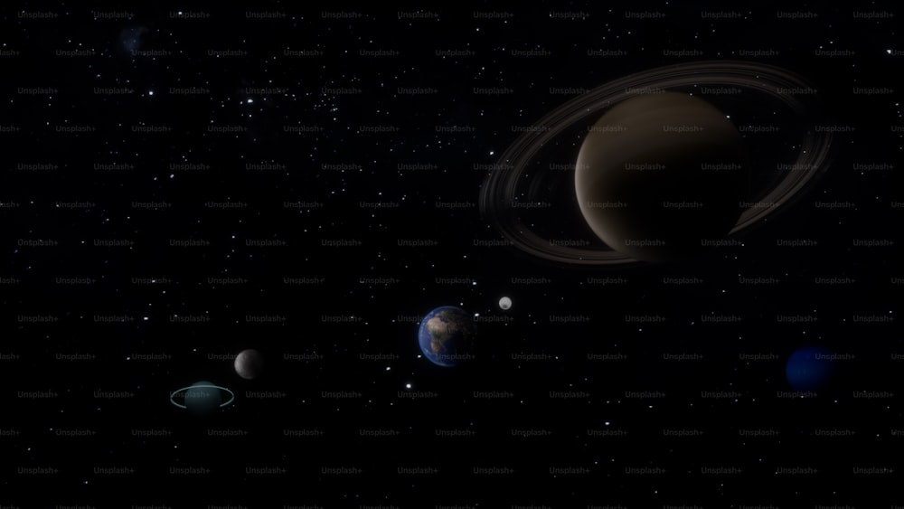 Representación artística de los planetas del sistema solar