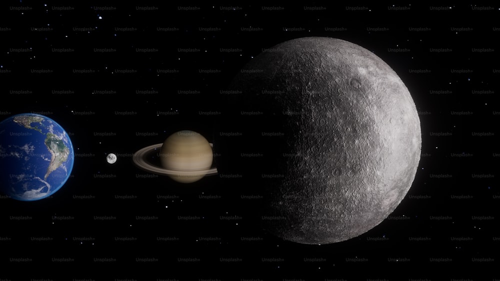 an artist's rendering of the planets in the solar system