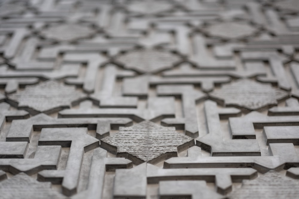 a close up of a pattern made of wood