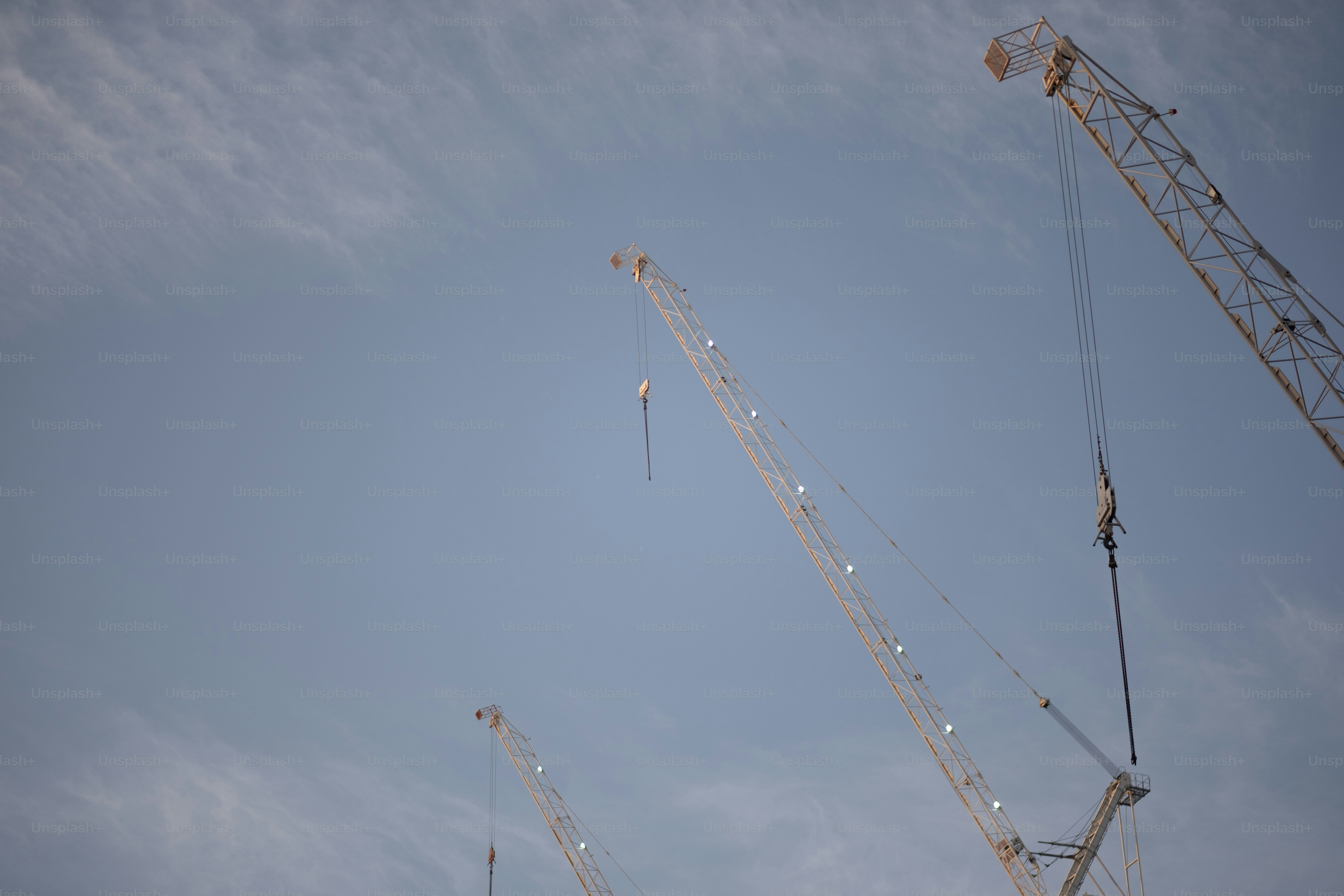 Cranes at a construction site.