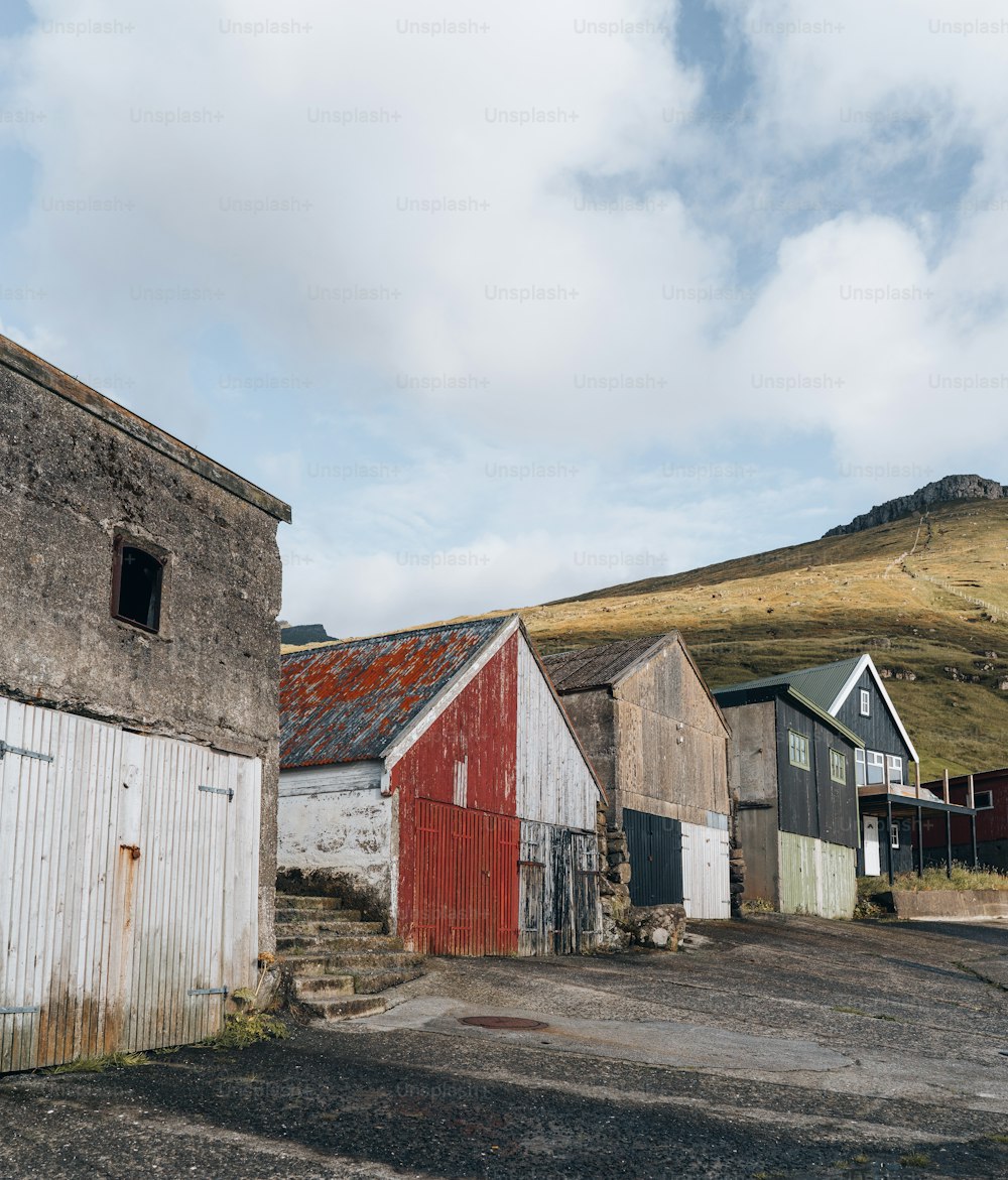 a group of buildings sitting next to each other