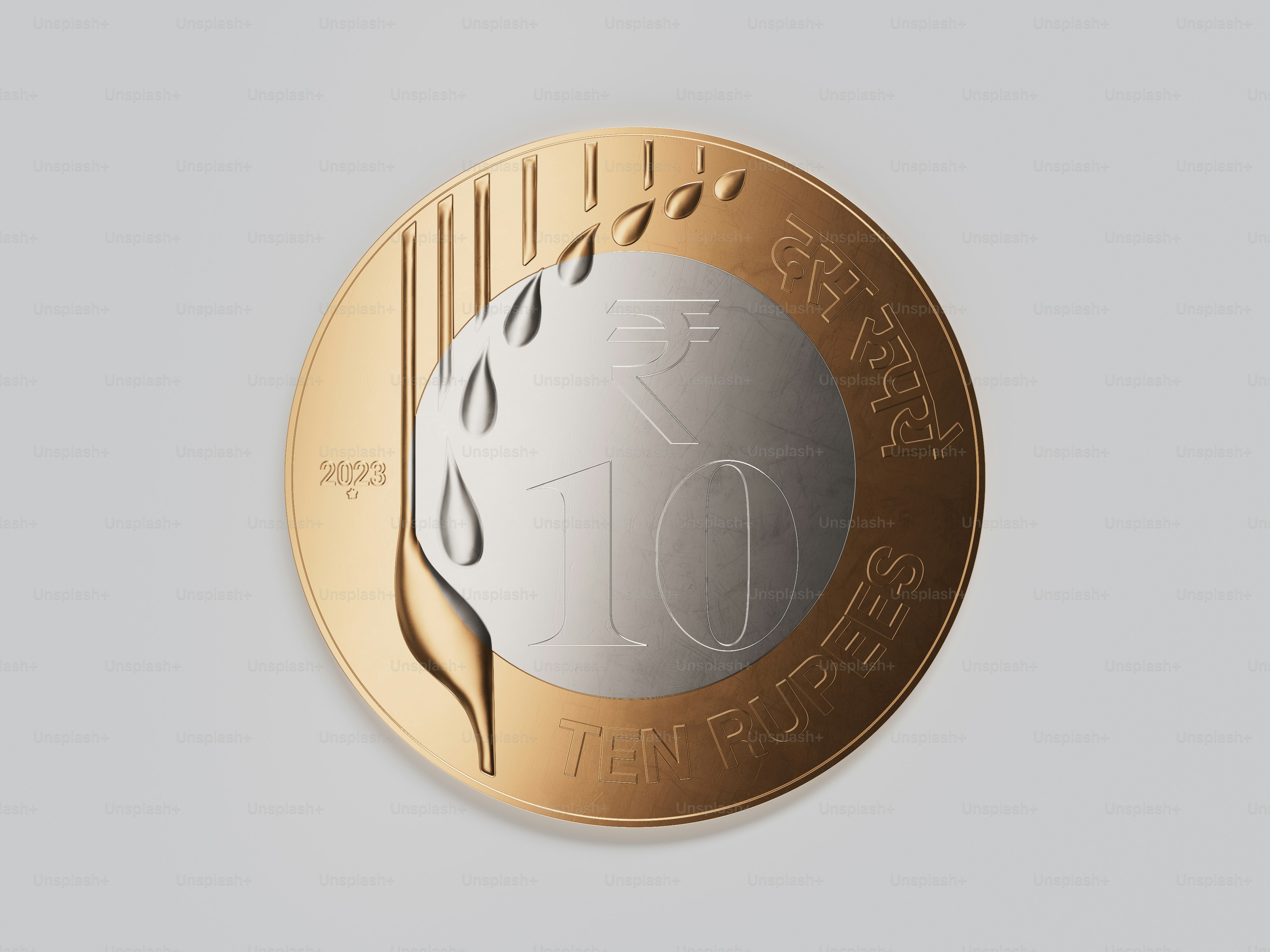 a close up of a coin on a white background