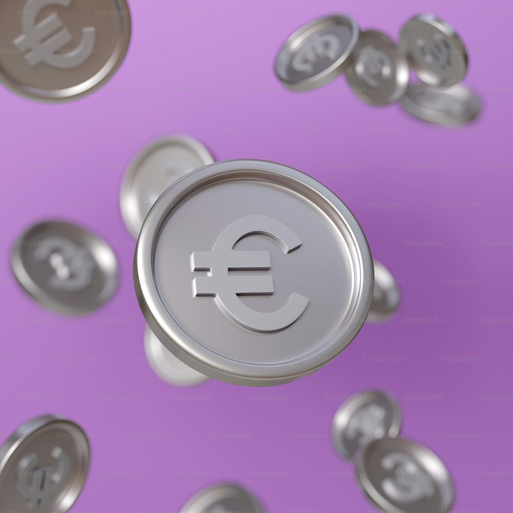 una lata de metal con el símbolo del euro