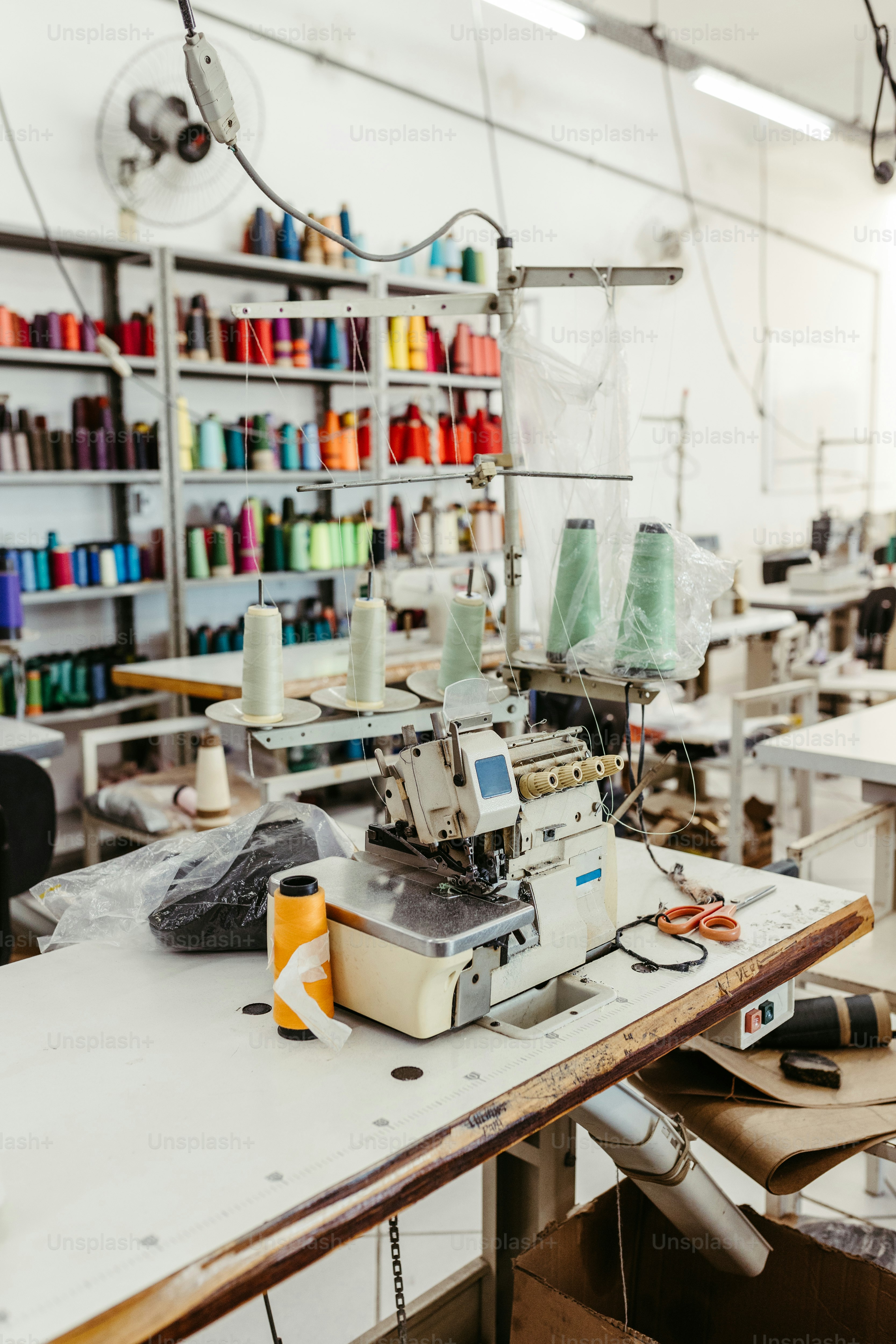 a sewing machine sitting on top of a table
