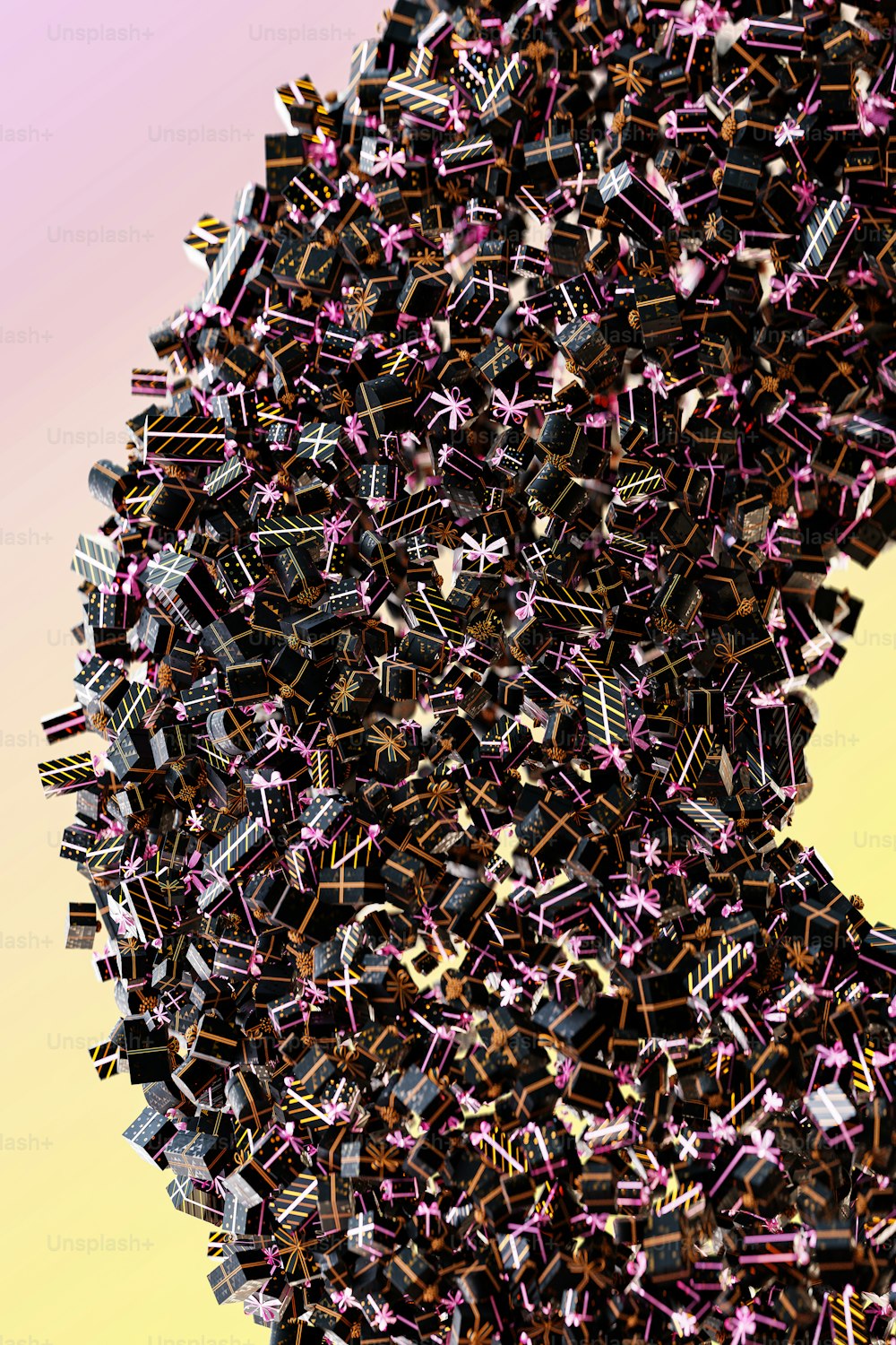 a large number of small objects in the shape of a person's head