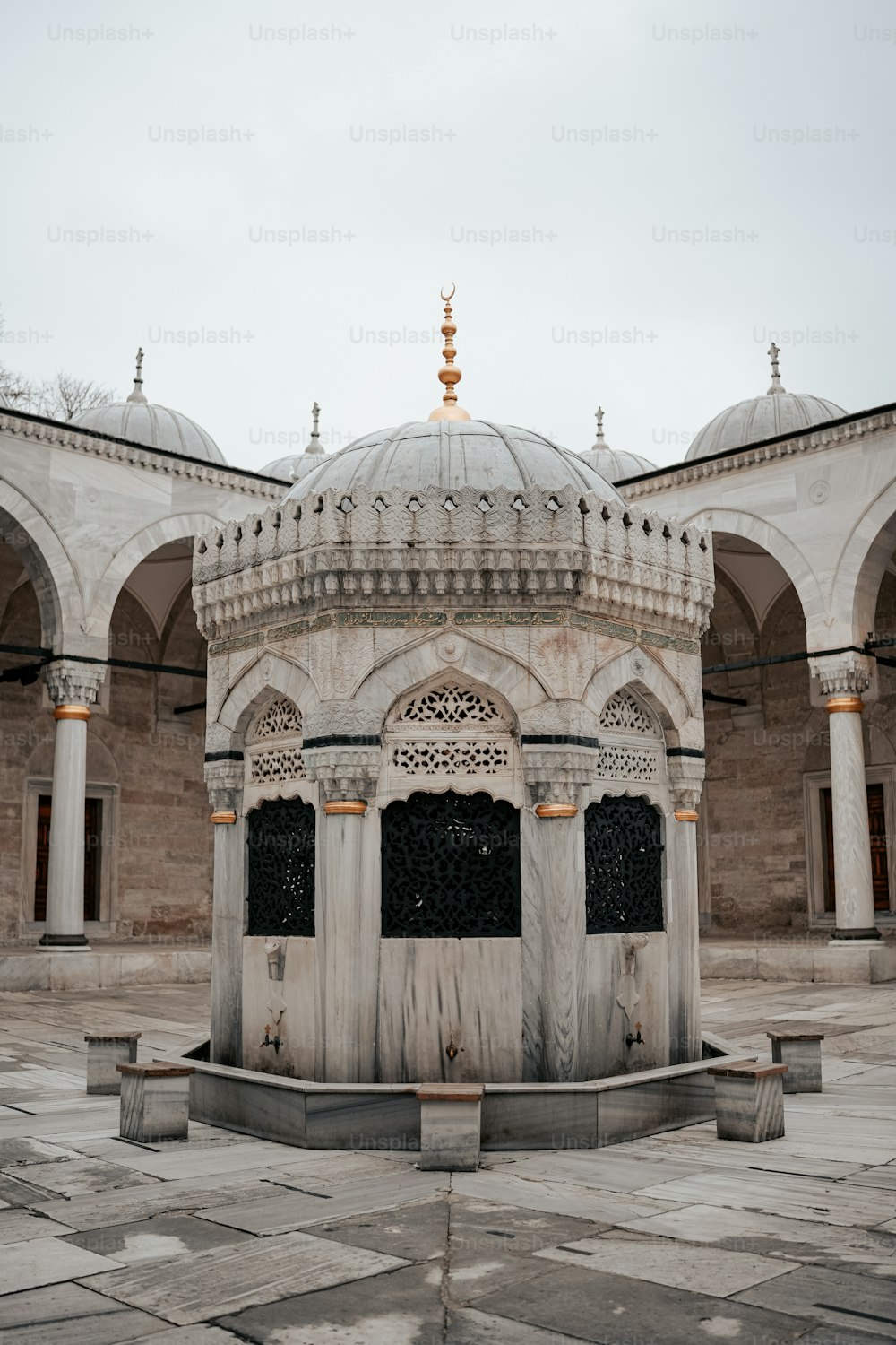 a large white building with a dome on top of it