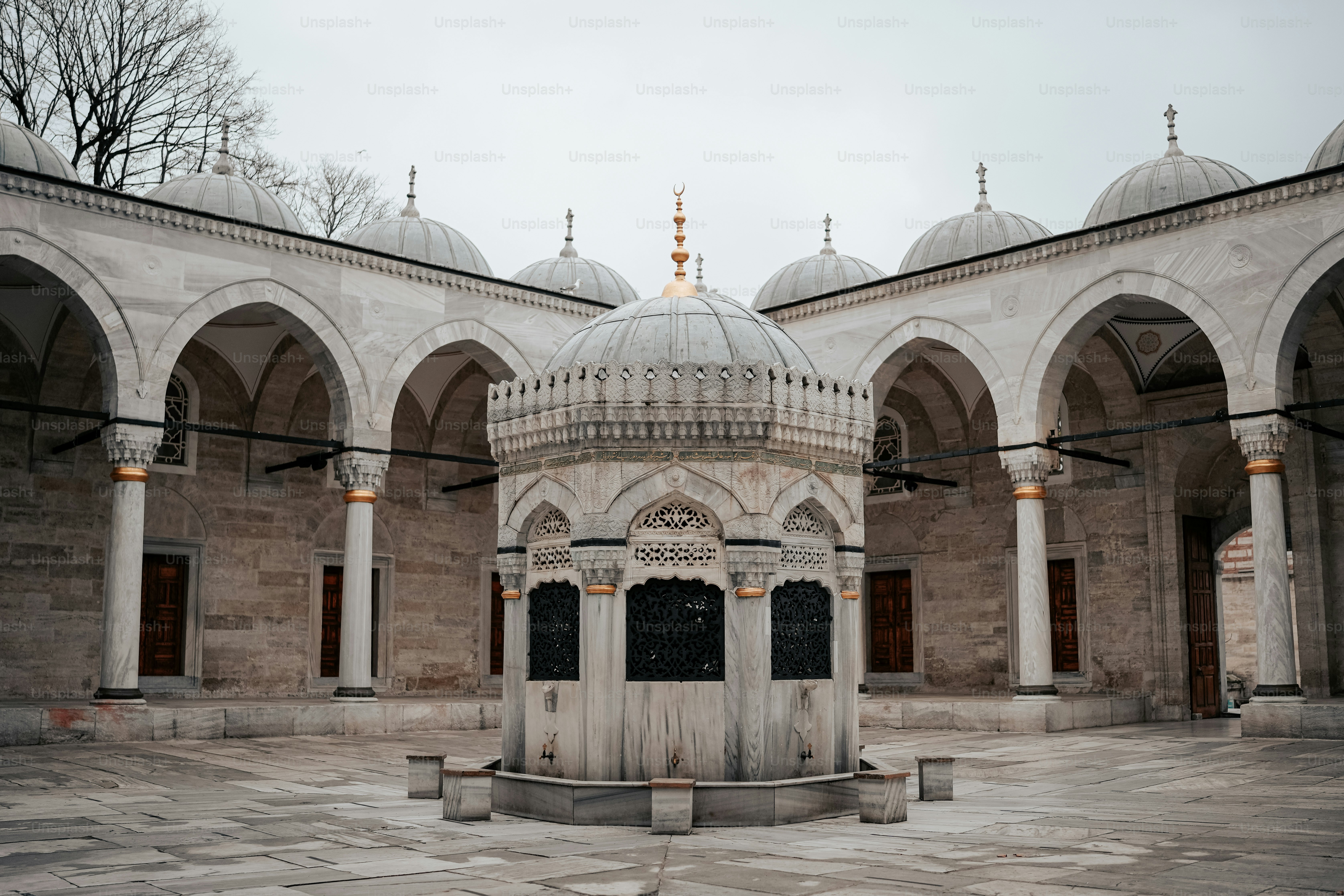 a large building with arches and arches around it