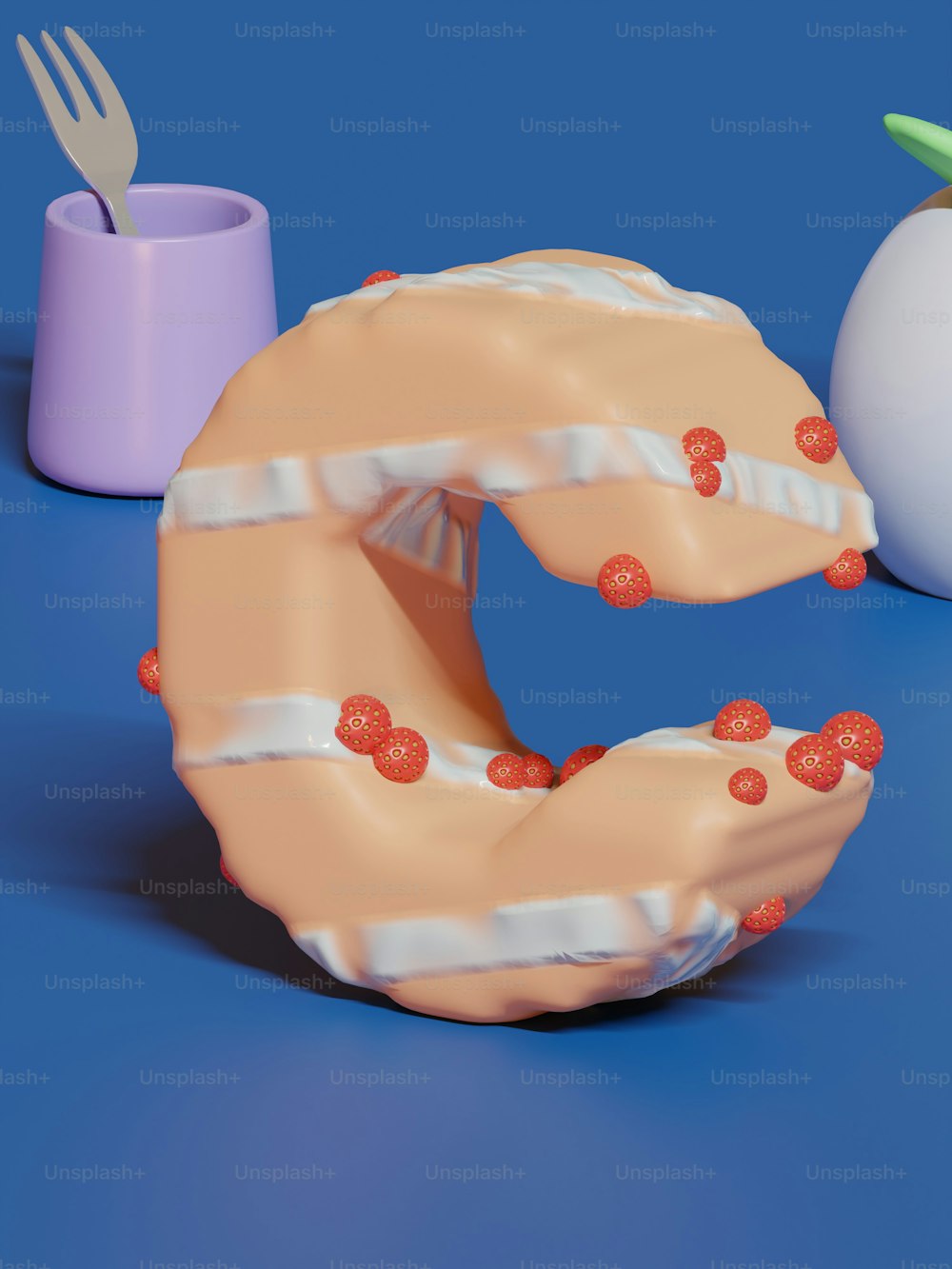 a donut that is sitting on a table