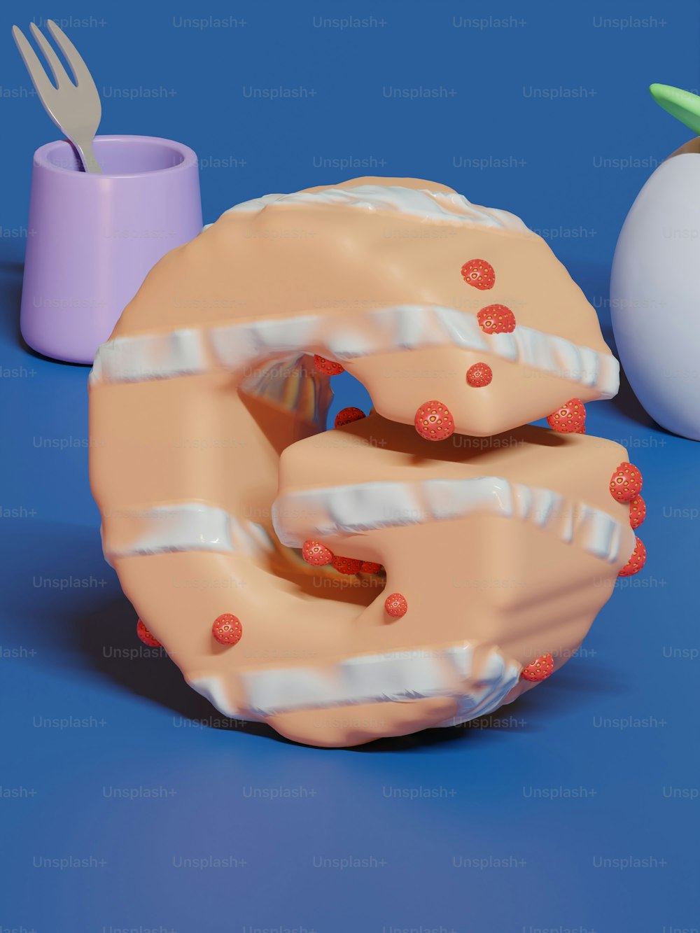 a donut with a bite taken out of it