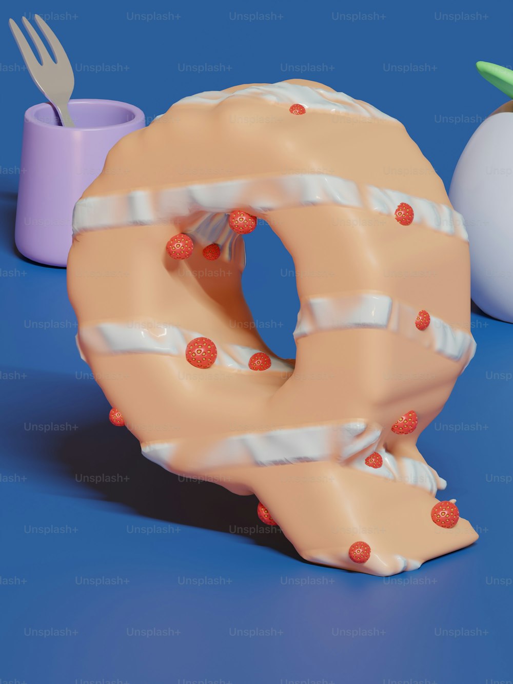 um donut que está sentado em uma mesa