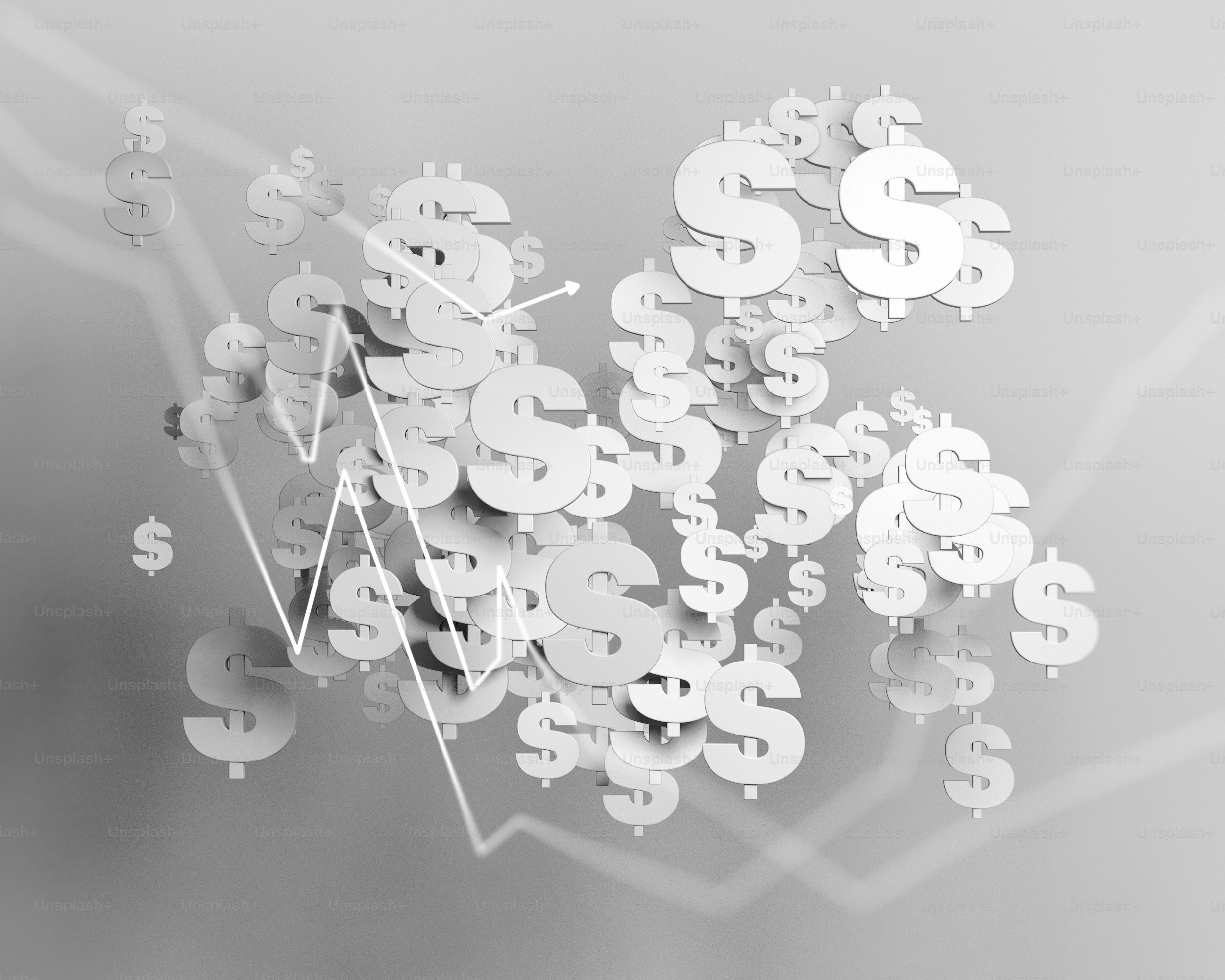 a bunch of dollar signs floating in the air