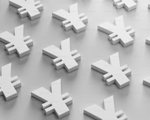 a group of white crosses on a white surface