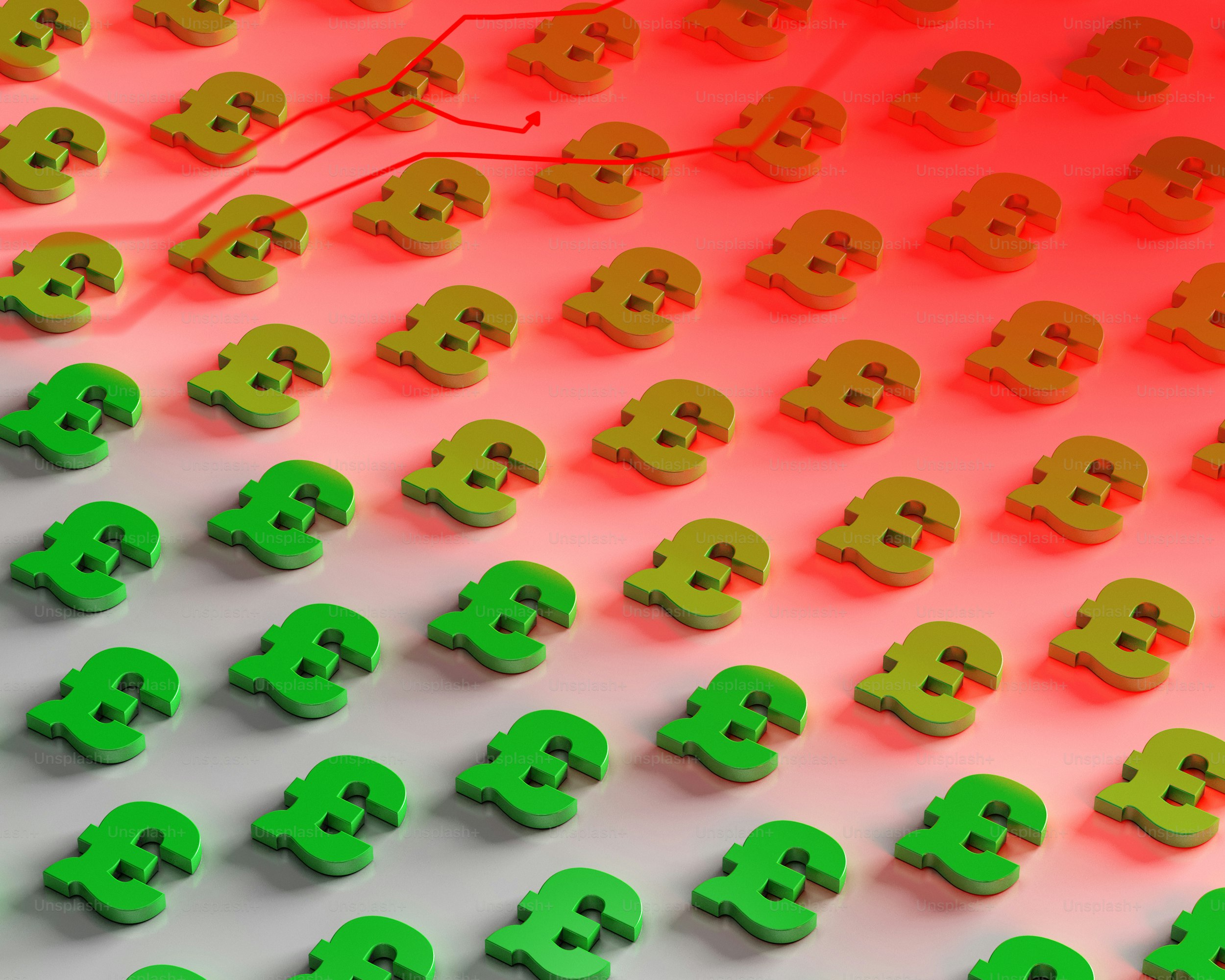 a group of green bitcoins sitting on top of a table