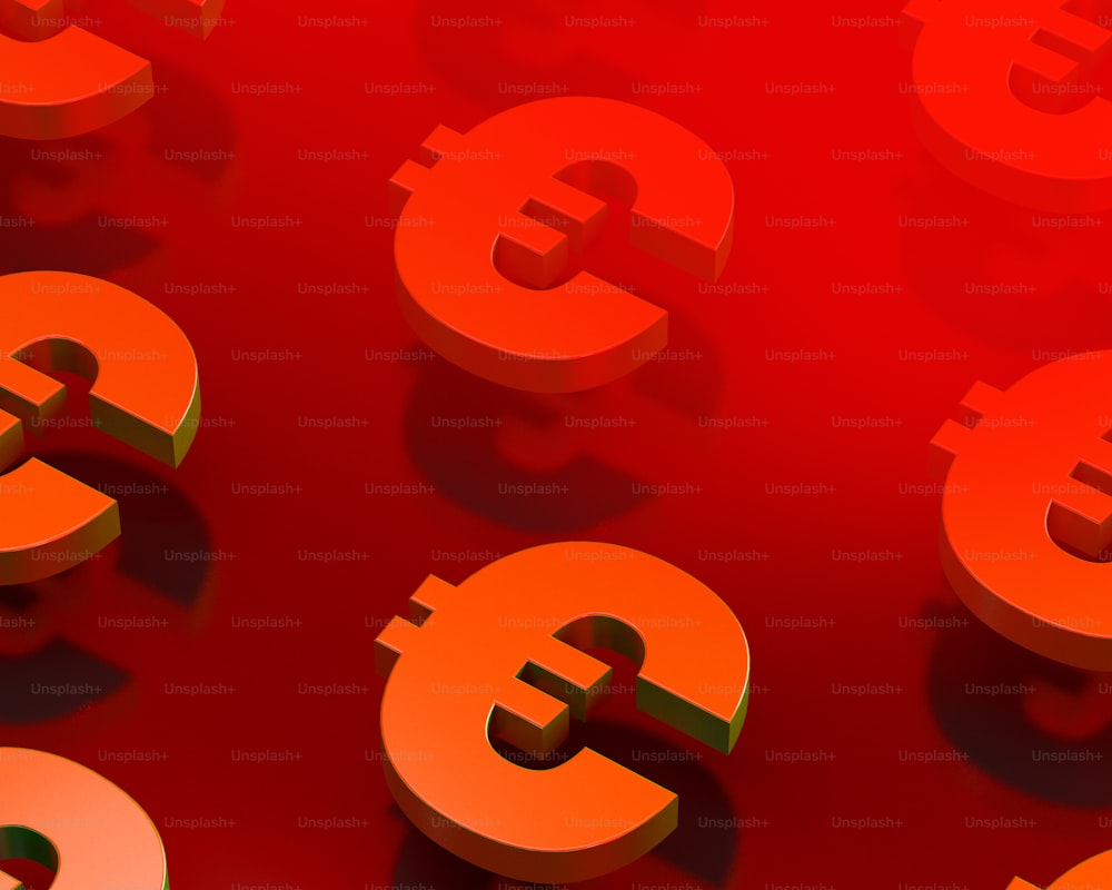 a red background with a lot of bitcoins