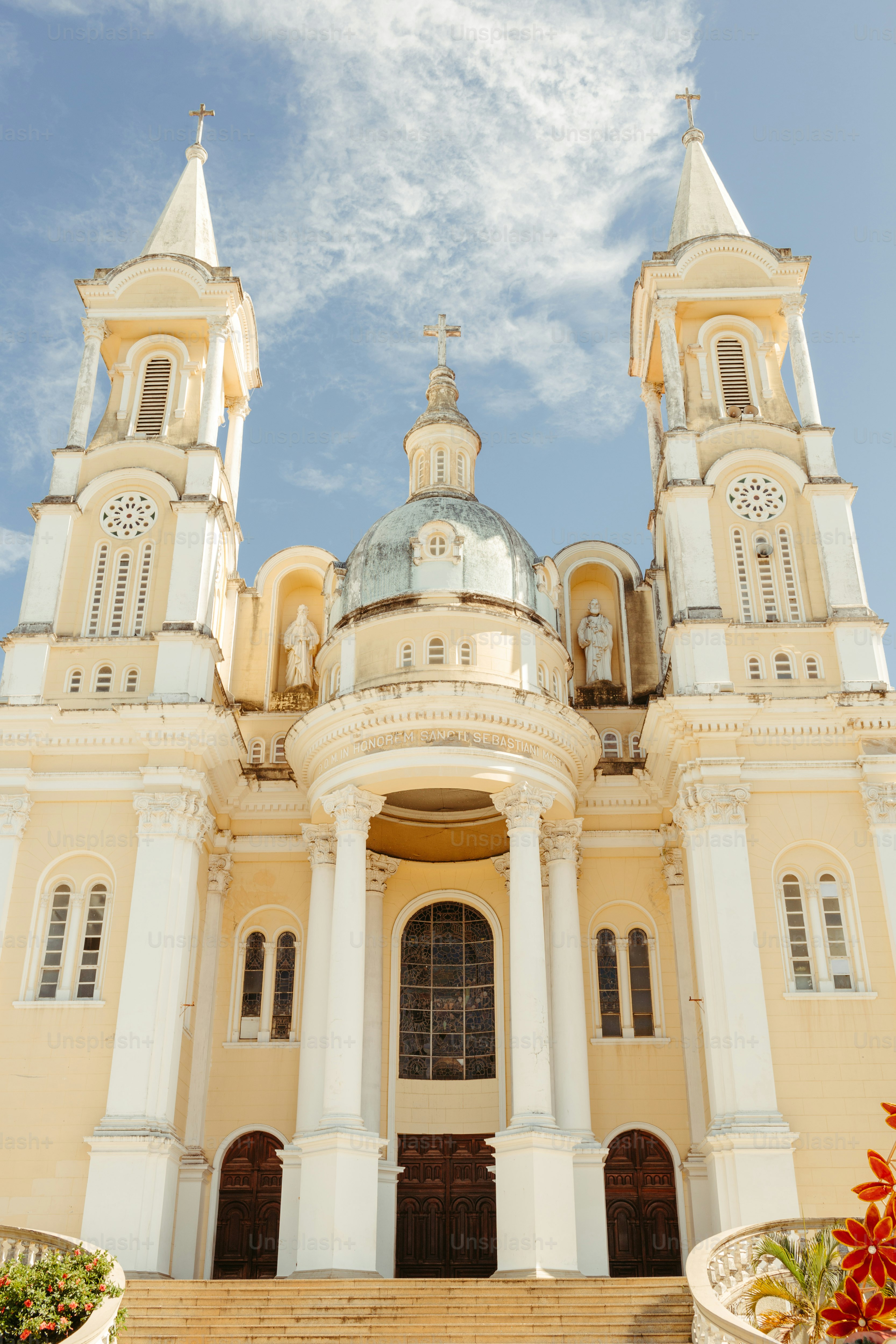 Yellow boots with flowers