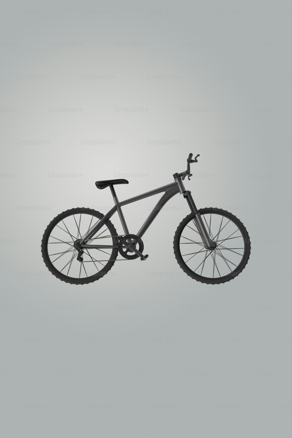 ein Schwarz-Weiß-Foto eines Fahrrads