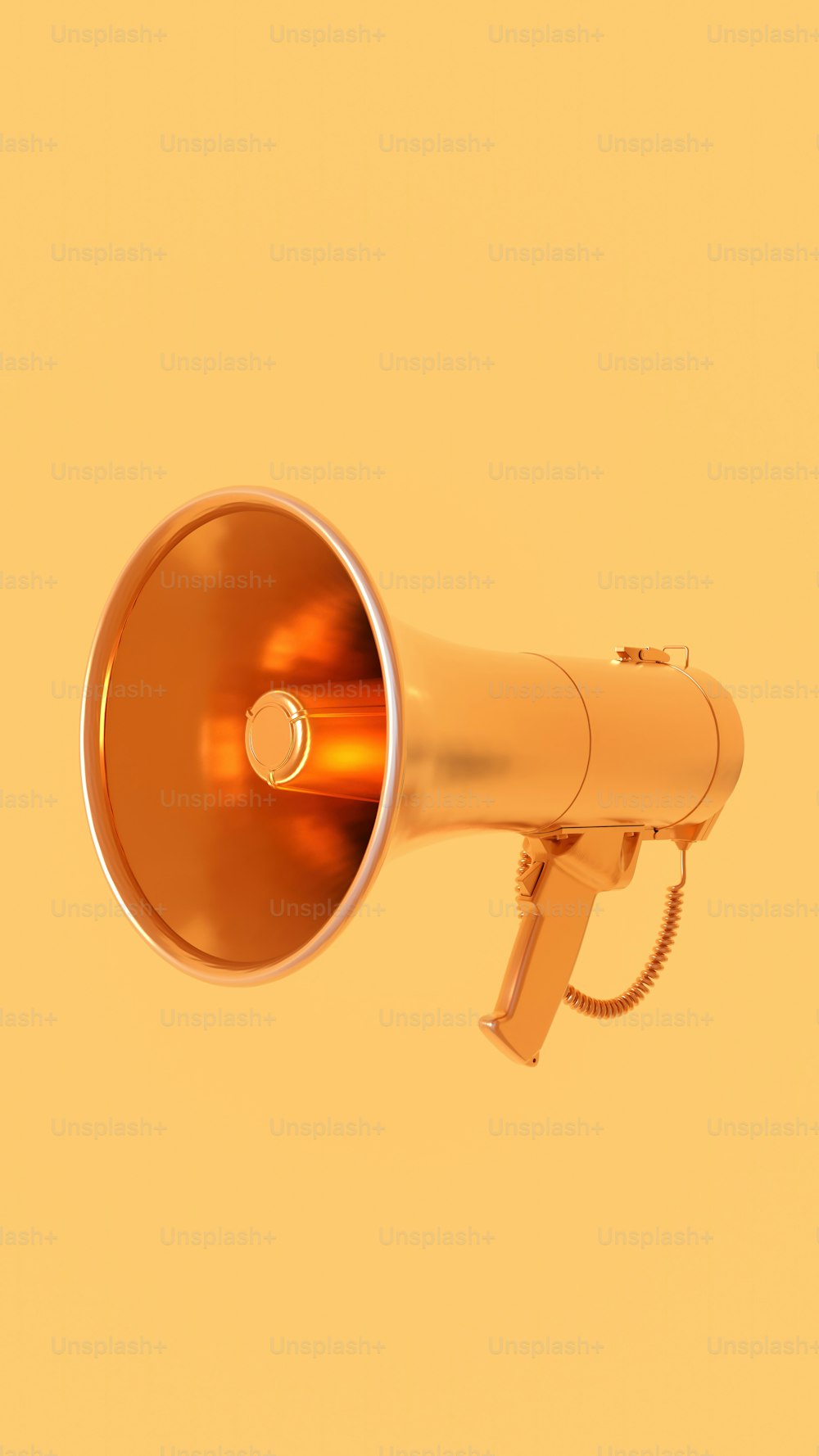 a yellow bullhorn on a yellow background