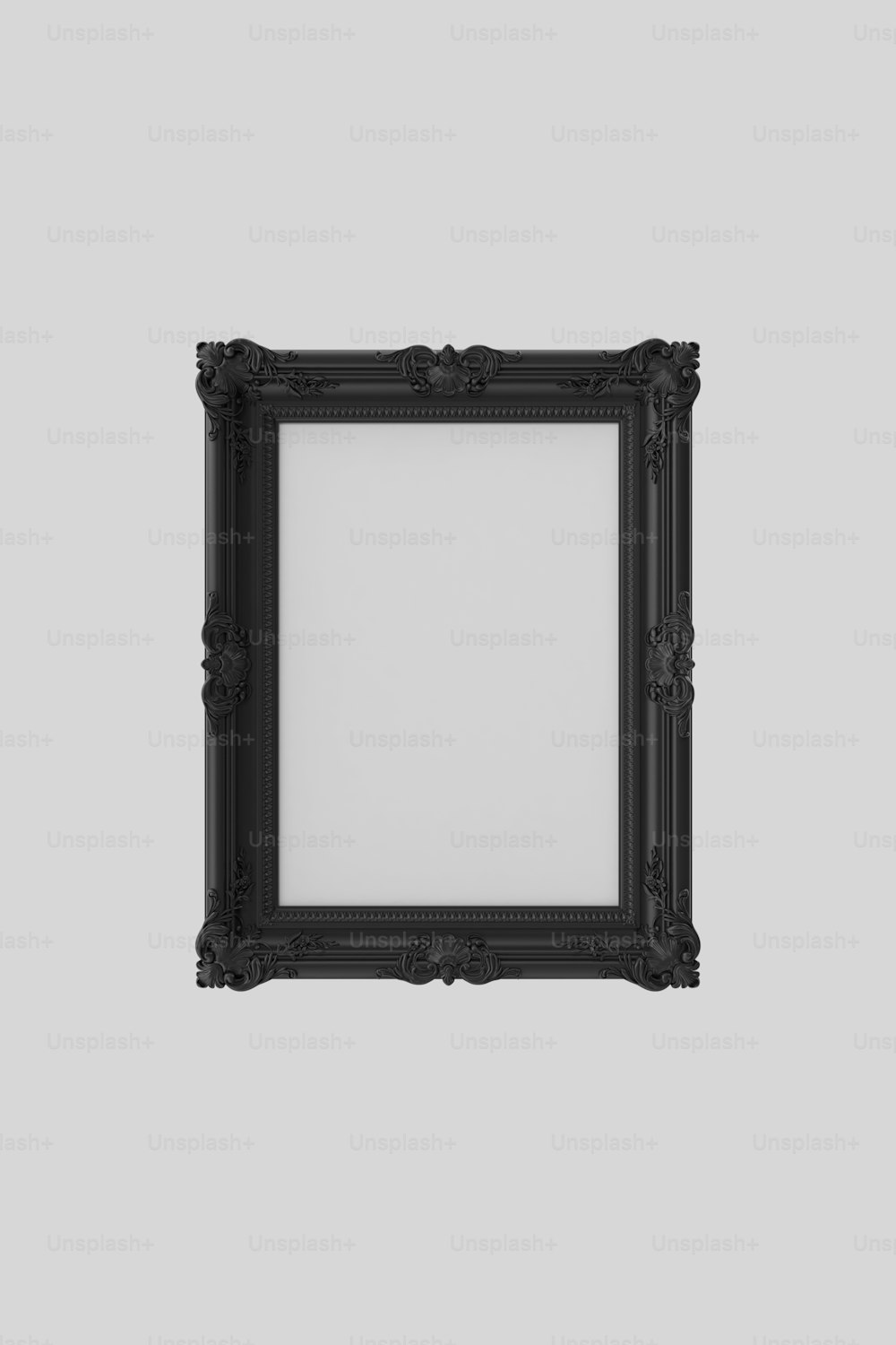 a black frame with a white background