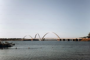 a large bridge over a large body of water