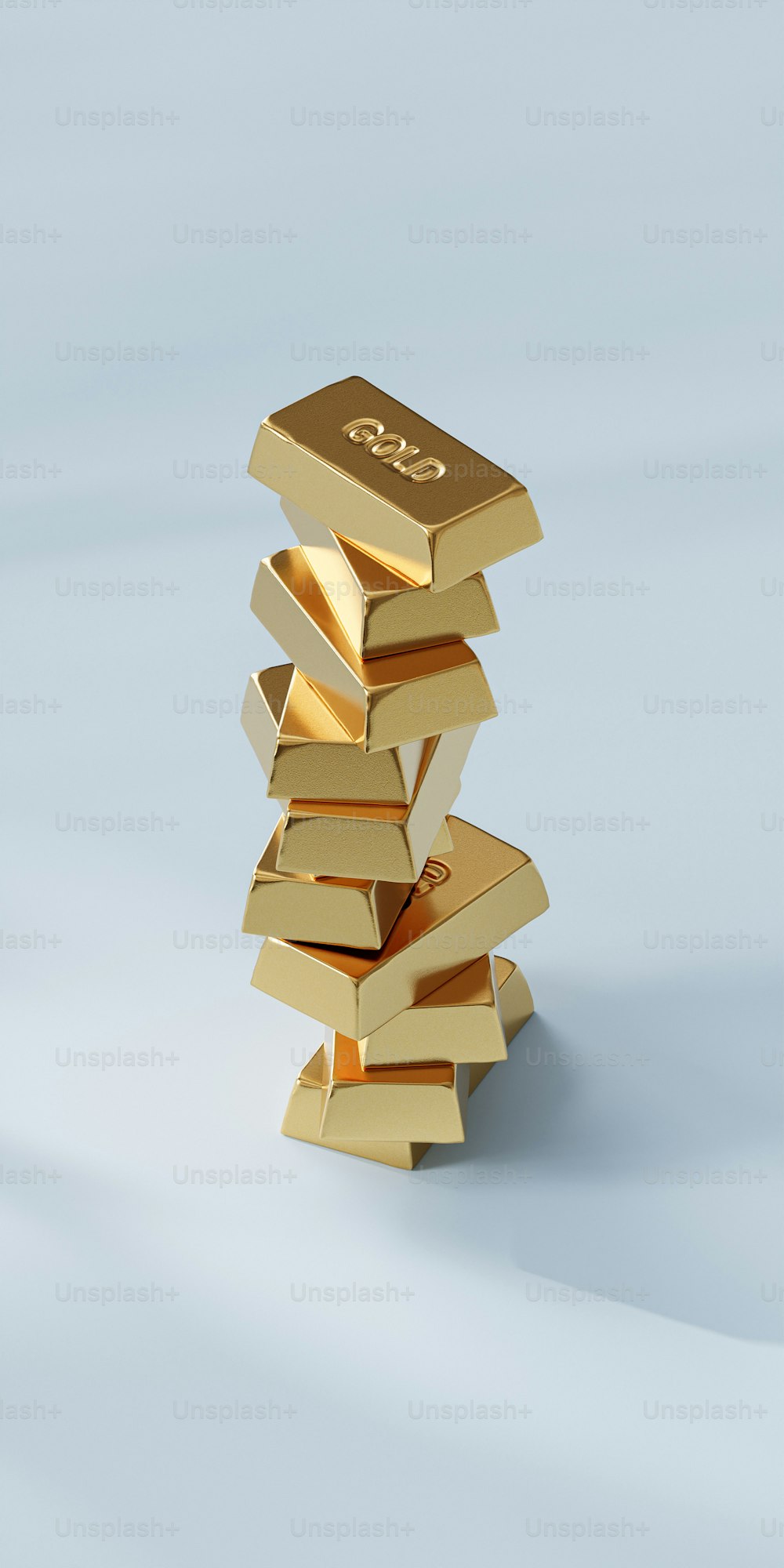 a stack of gold bars sitting on top of each other