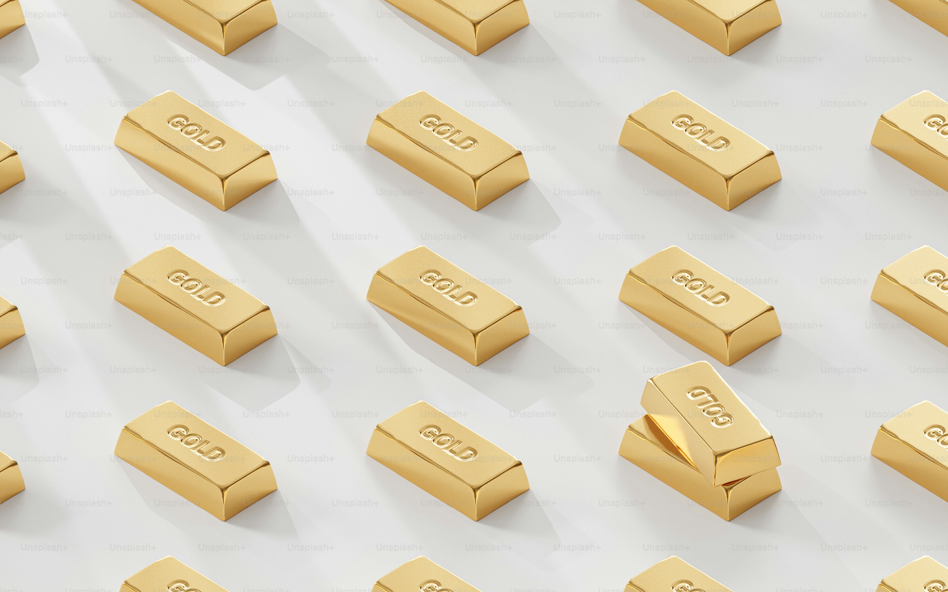 a group of gold bars sitting on top of each other