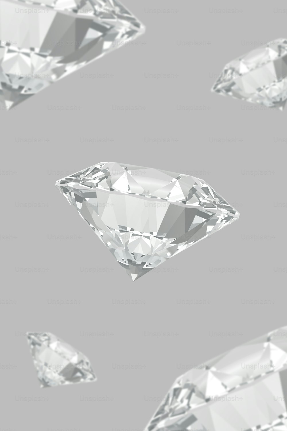 Un gruppo di diamanti che volano nell'aria