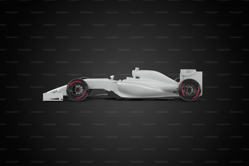 a white race car on a black background