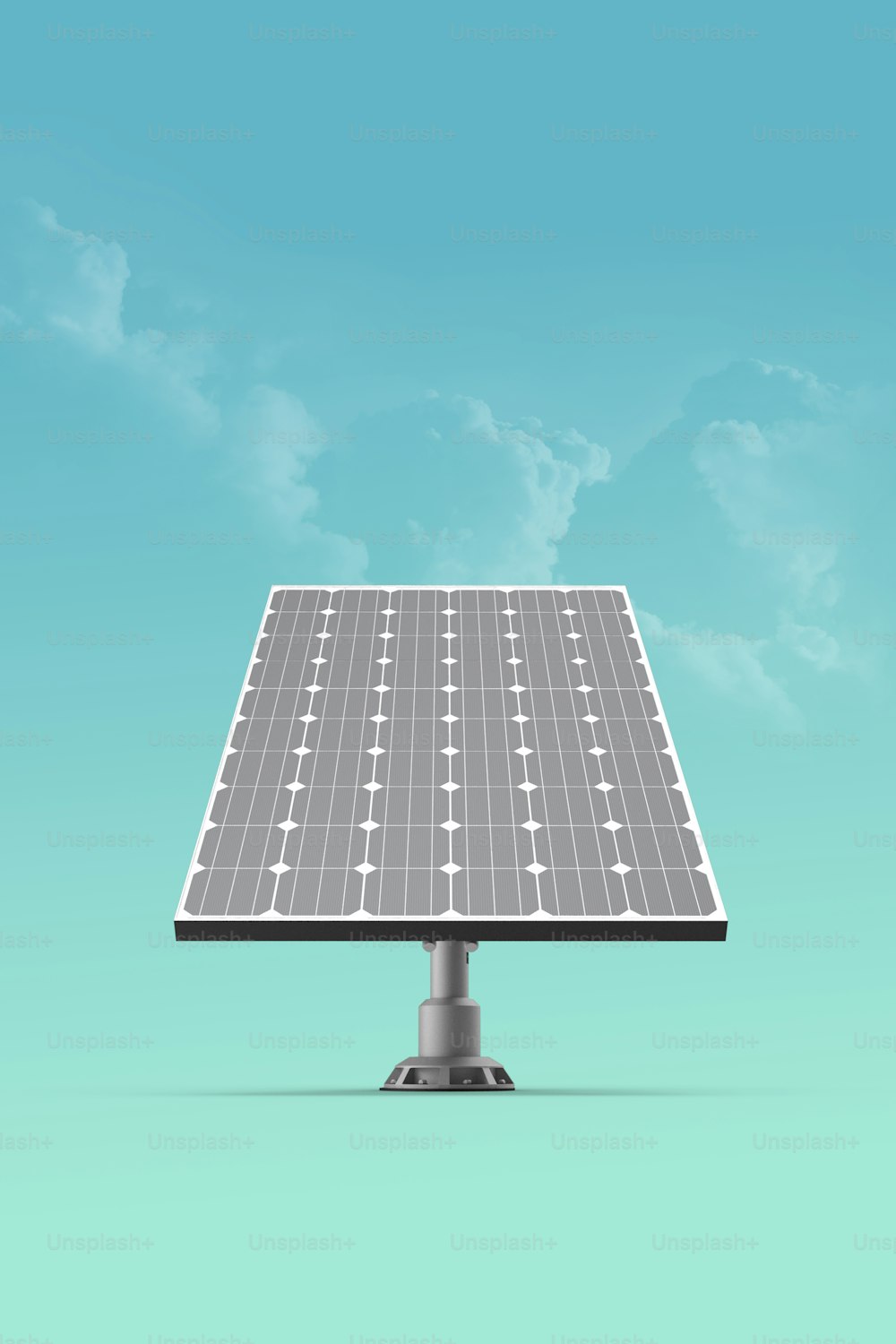 un panel solar en la parte superior de un poste de metal