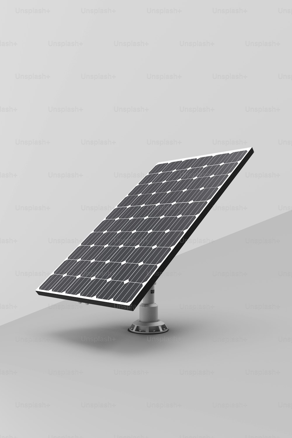 Una foto en blanco y negro de un panel solar