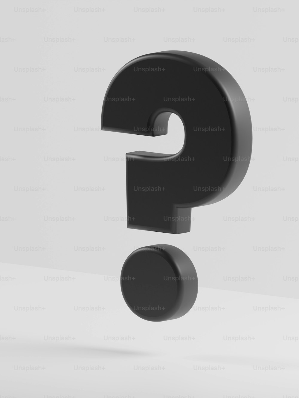 a black question mark with a white background