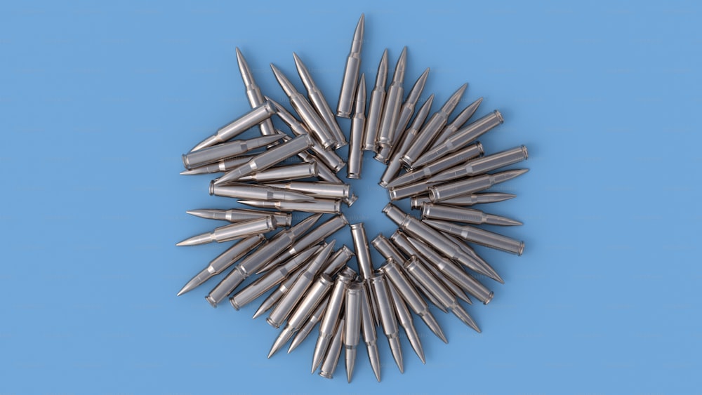 a bunch of nails that are in the shape of a star