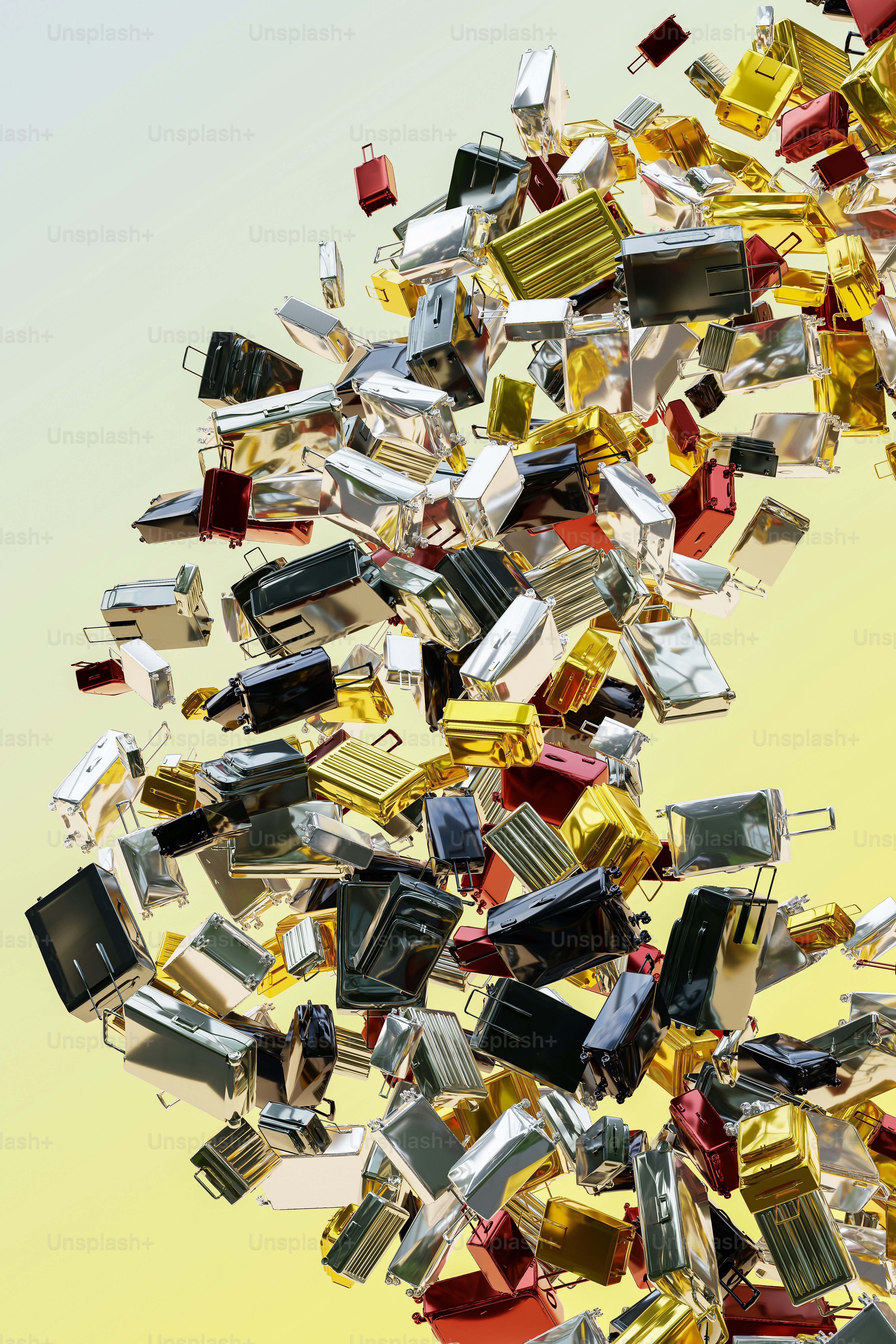 Un montón de sillas que están en el aire