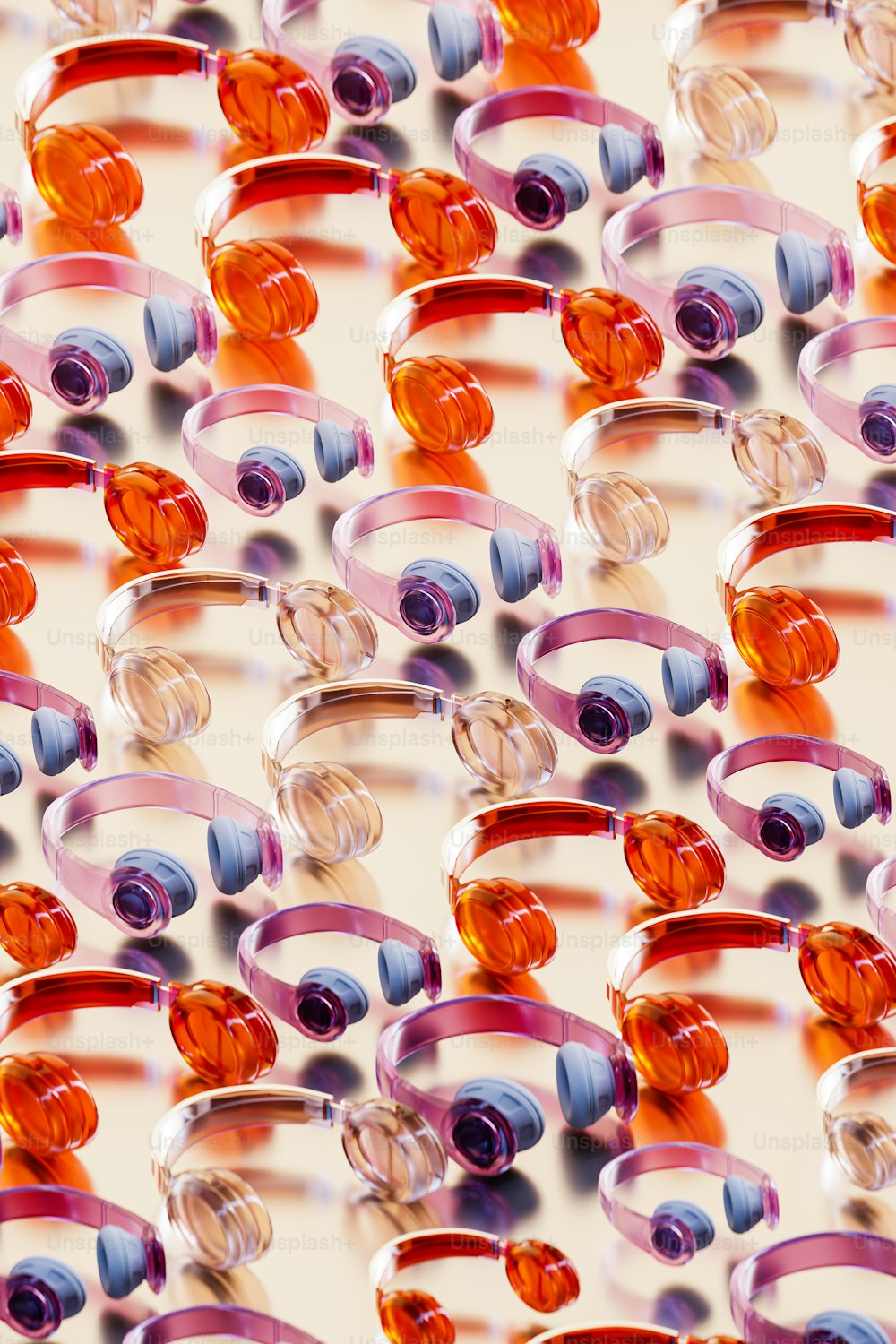 a group of glasses sitting on top of a table