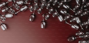 a bunch of glass beads on a red background