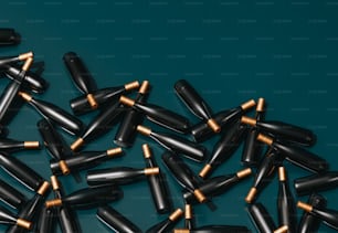 a bunch of bullet shells laying on a table