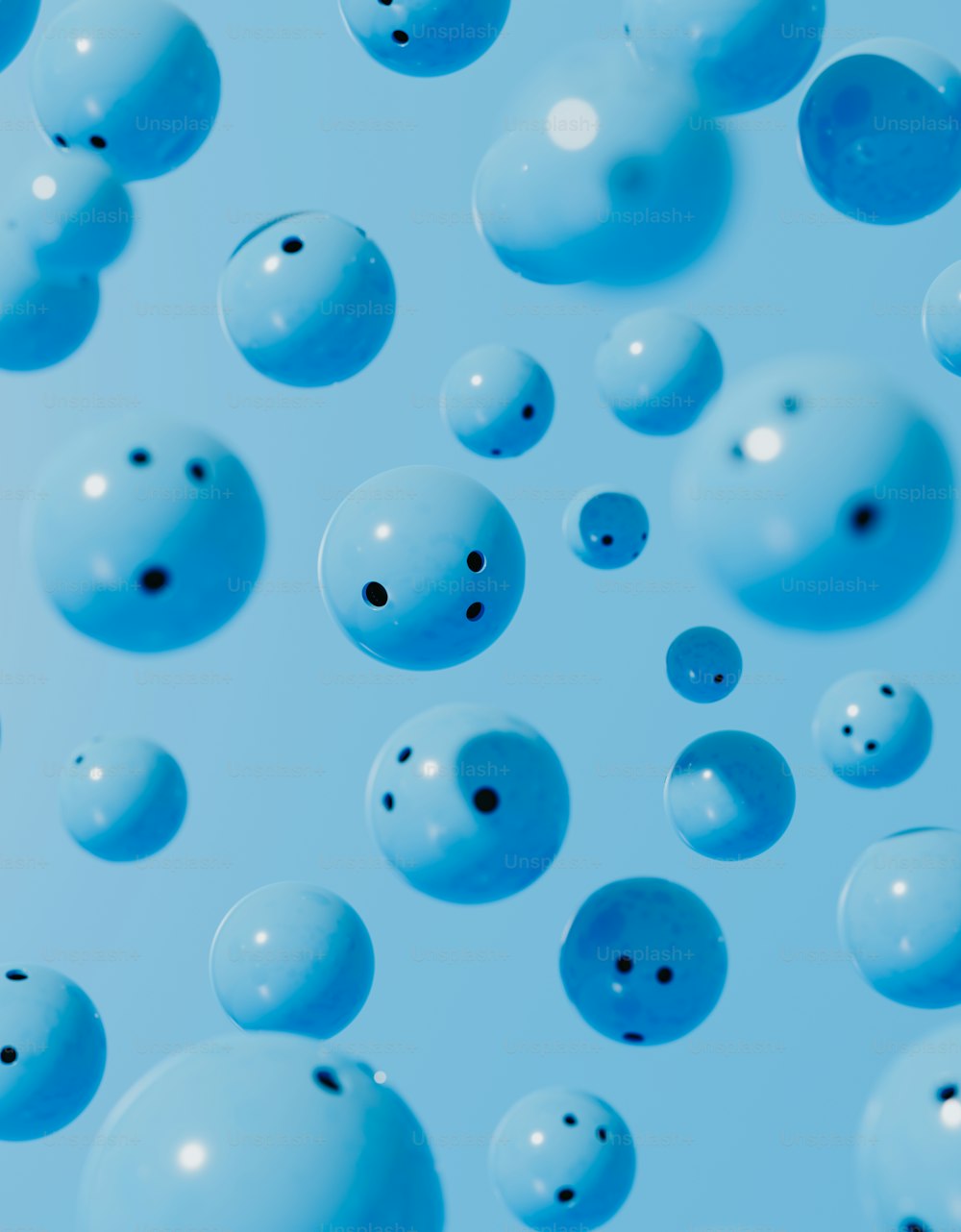 Un tas de bulles flottant dans l’air