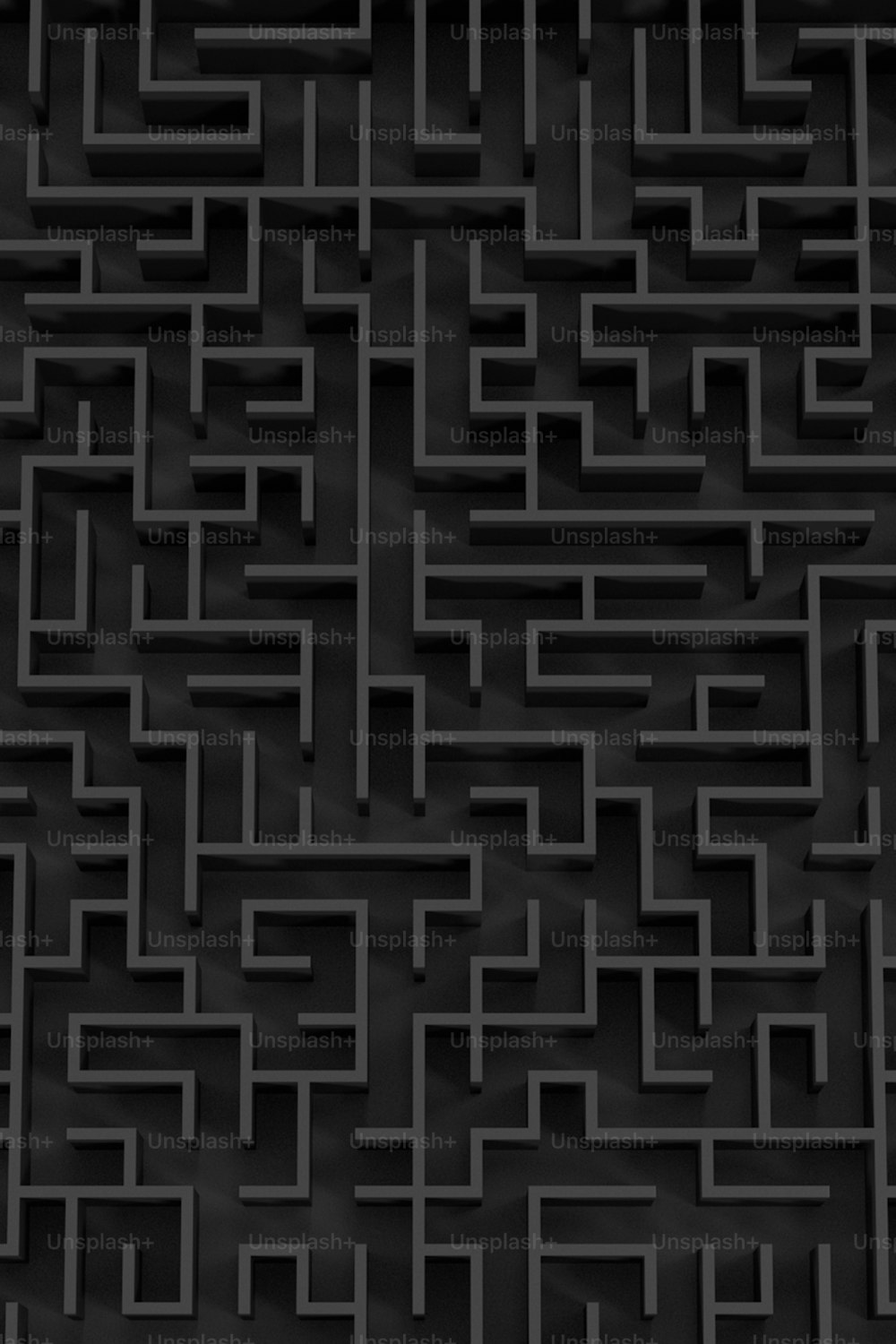 Ein Schwarz-Weiß-Foto eines Labyrinths