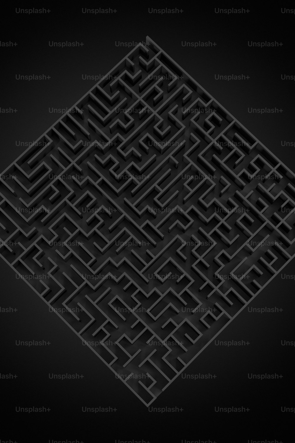 a black square maze on a black background