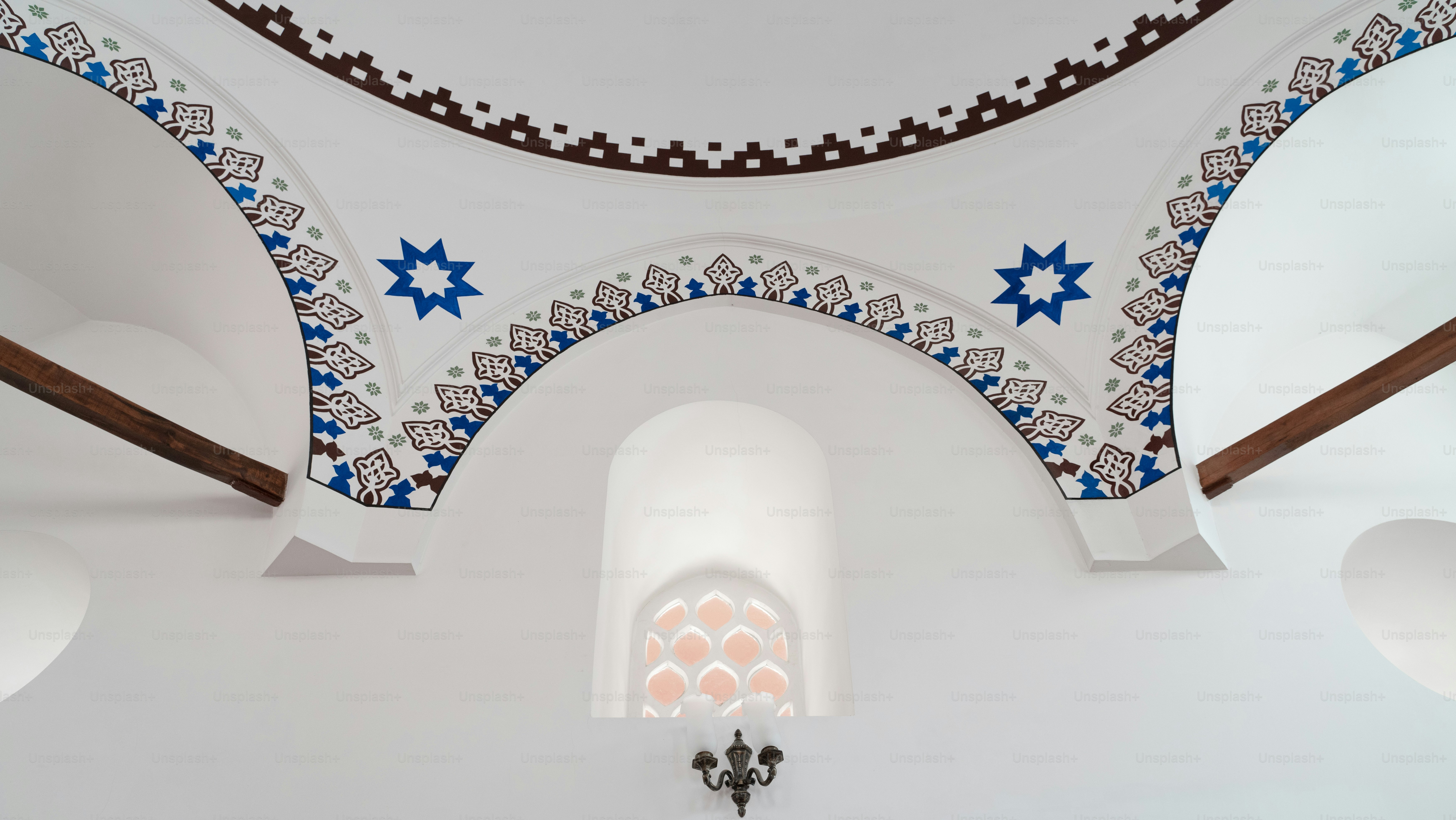 a view of a ceiling in a building