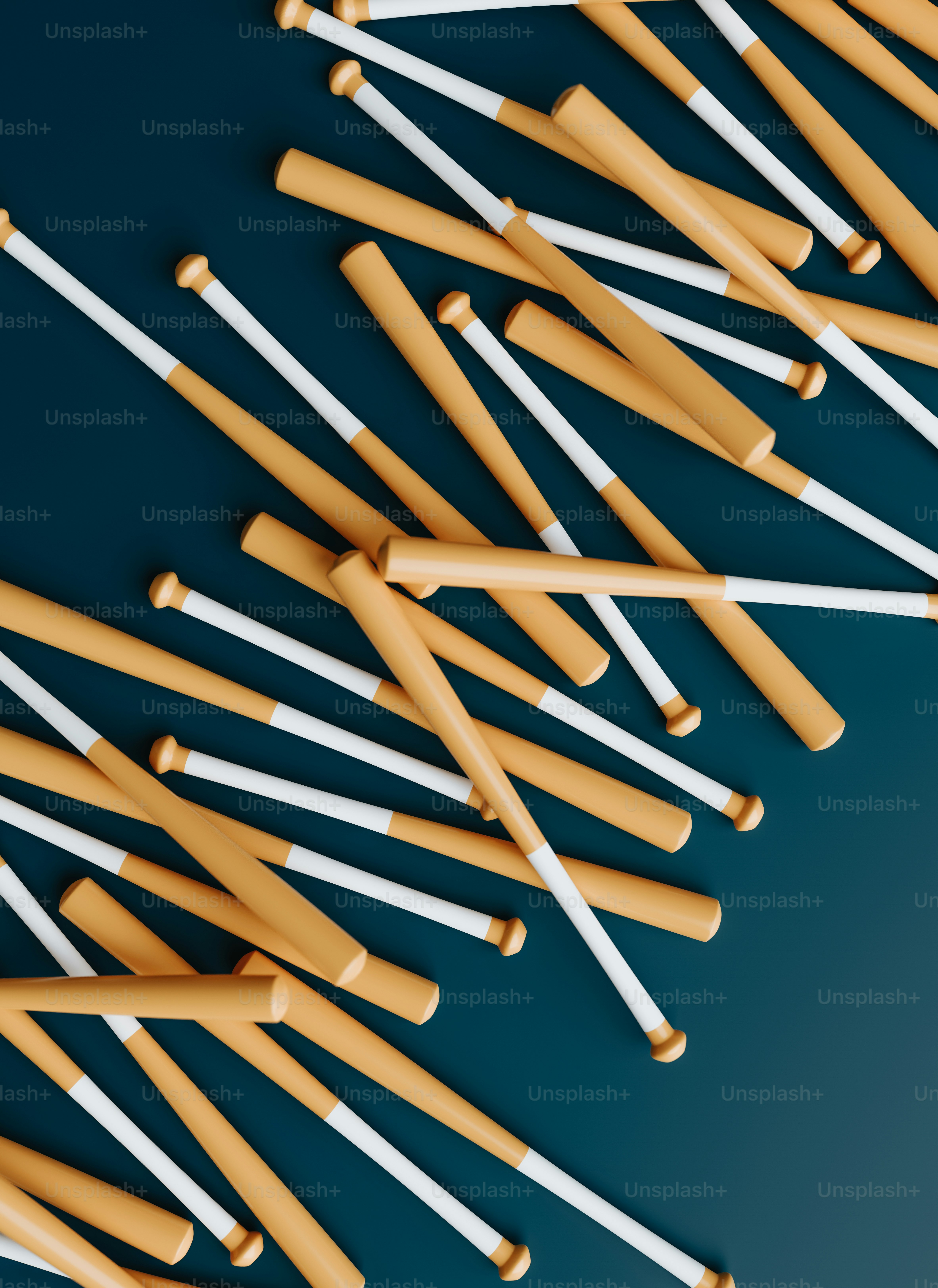 a group of matches are lined up on a table
