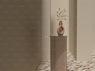 eine Vase auf einem Glastisch