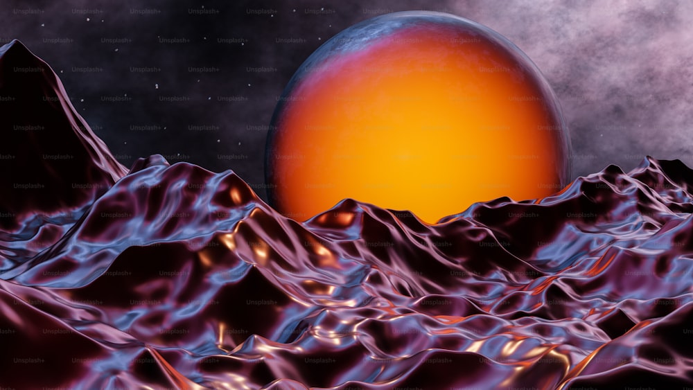 Una imagen generada por computadora de un planeta en el cielo