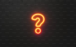 a neon sign with a question mark on it