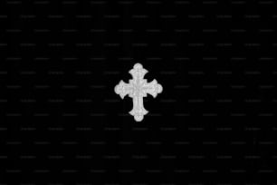 a white cross on a black background