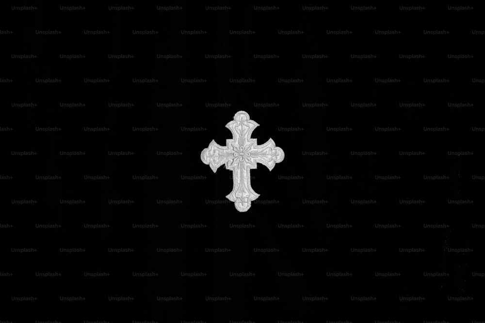 a white cross on a black background