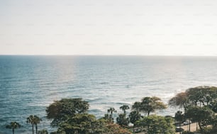 a view of the ocean from a high point of view